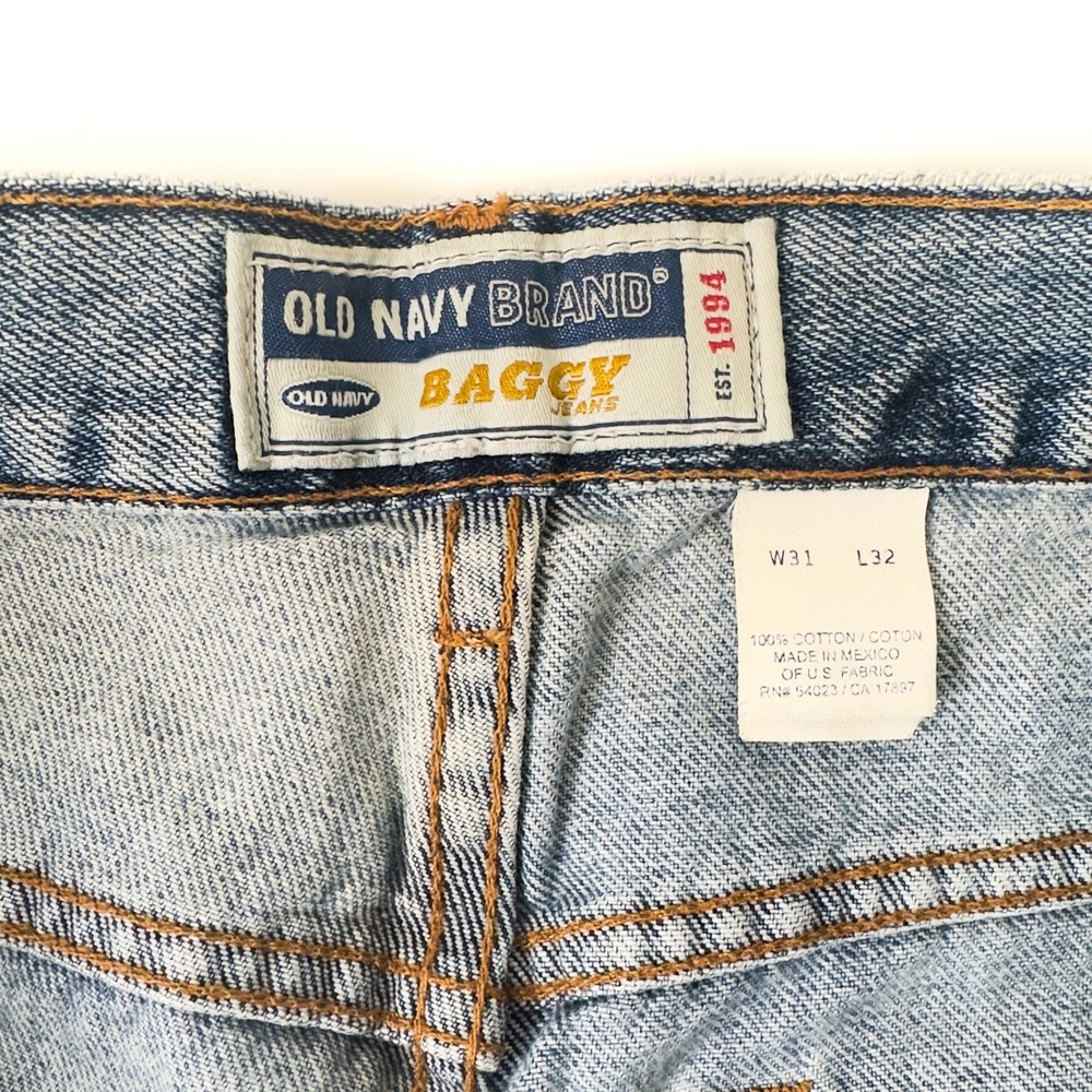 Vintage 90s Old Navy Baggy Jeans  - 100%‎ Cotton - W31 L32 - Picture 6 of 11